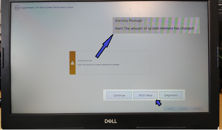 PC起動後のメッセージ
