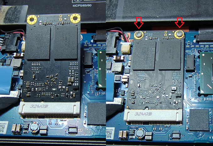 新しいSSD取り付け後