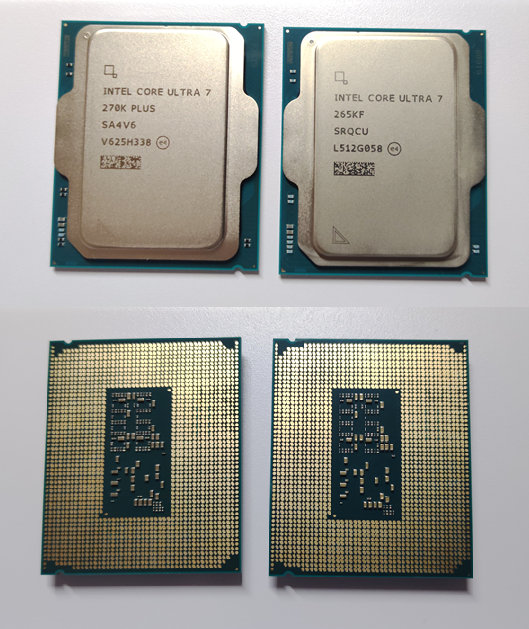 Core Ultra 270K Plus（左） と 265KF（右）の比較